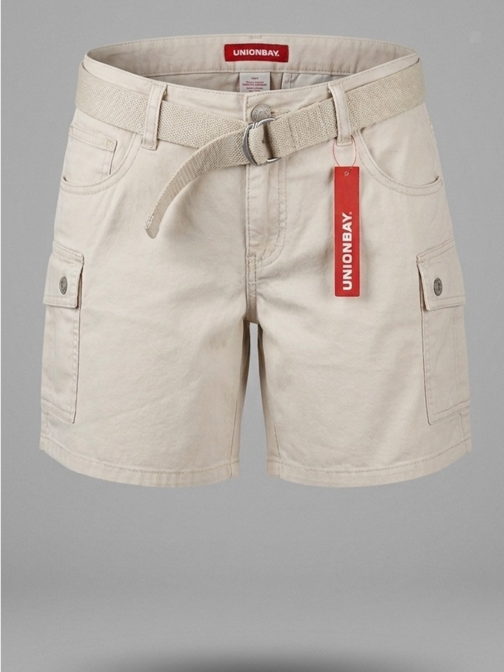 Unionbay Tan Cargo Shorts w/ Belt | Y2K Utility Style | Size 7 | NWT